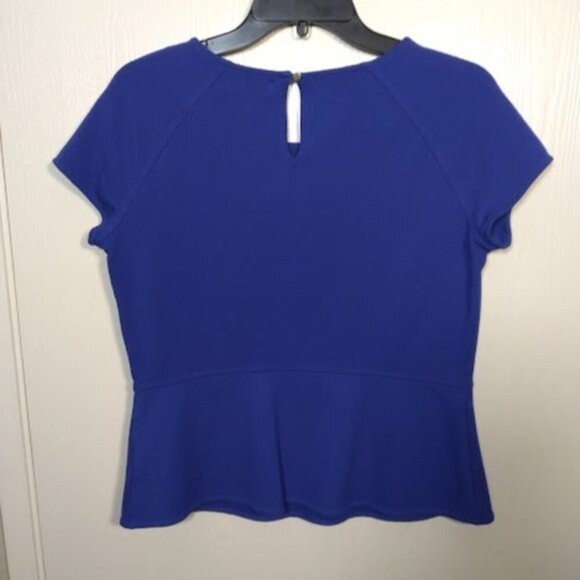 Liz Claiborne Career Blue Peplum Top Size: M - Picture 10 of 15